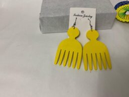 AfroPick Yellow Earrings